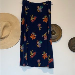 Navy floral skirt
